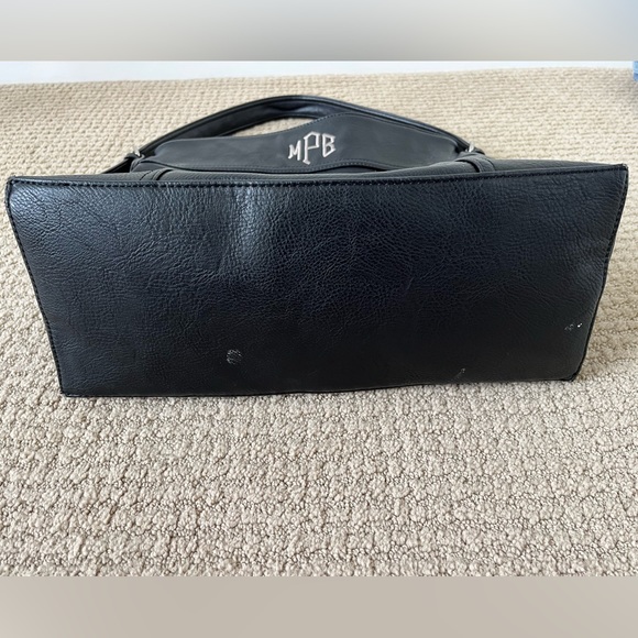 Initials Inc. Black Monogramed Hobo Shoulder Bag - Picture 3 of 8